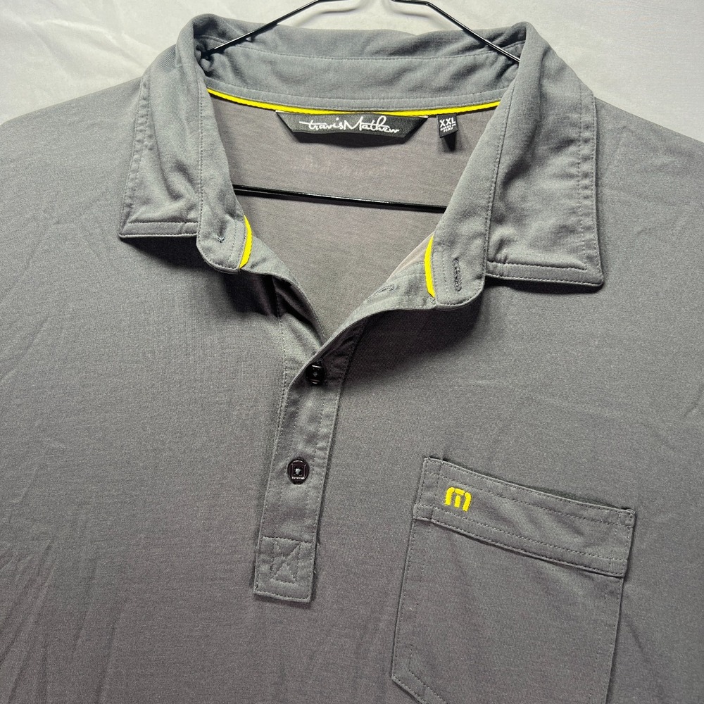 Travis Matew Polo Shirt Mens 2XL Gray Short Sleeve Active Stretch Bridgestone
